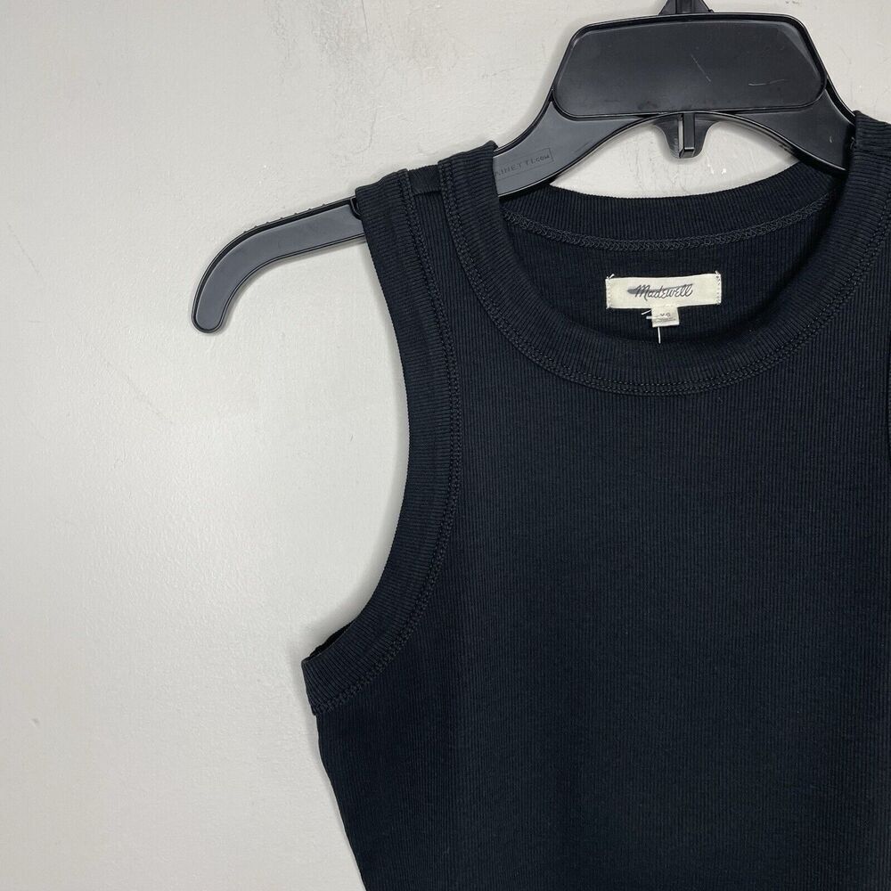 NWT! Madewell Black Ribbed Crop Tank Size XS - Picture 6 of 15